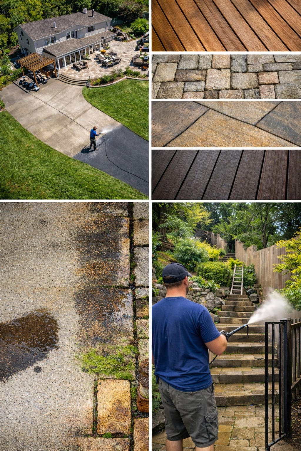 Factors influencing residential power washing costs in Middletown NJ including surface size material and staining
