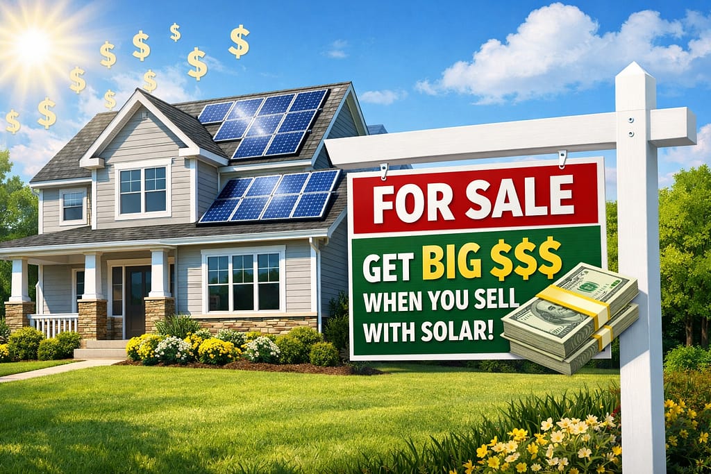 Modern New Jersey home with rooftop solar panels illustrating how solar increases property value and reduces electric bills