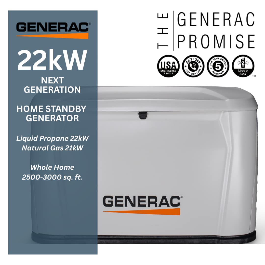7260 - 22/21kW Next Generation Air-Cooled Standby Generator