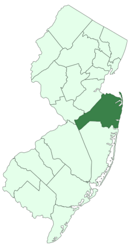New Jersey service area map showing roofing installation coverage throughout Monmouth County, NJ