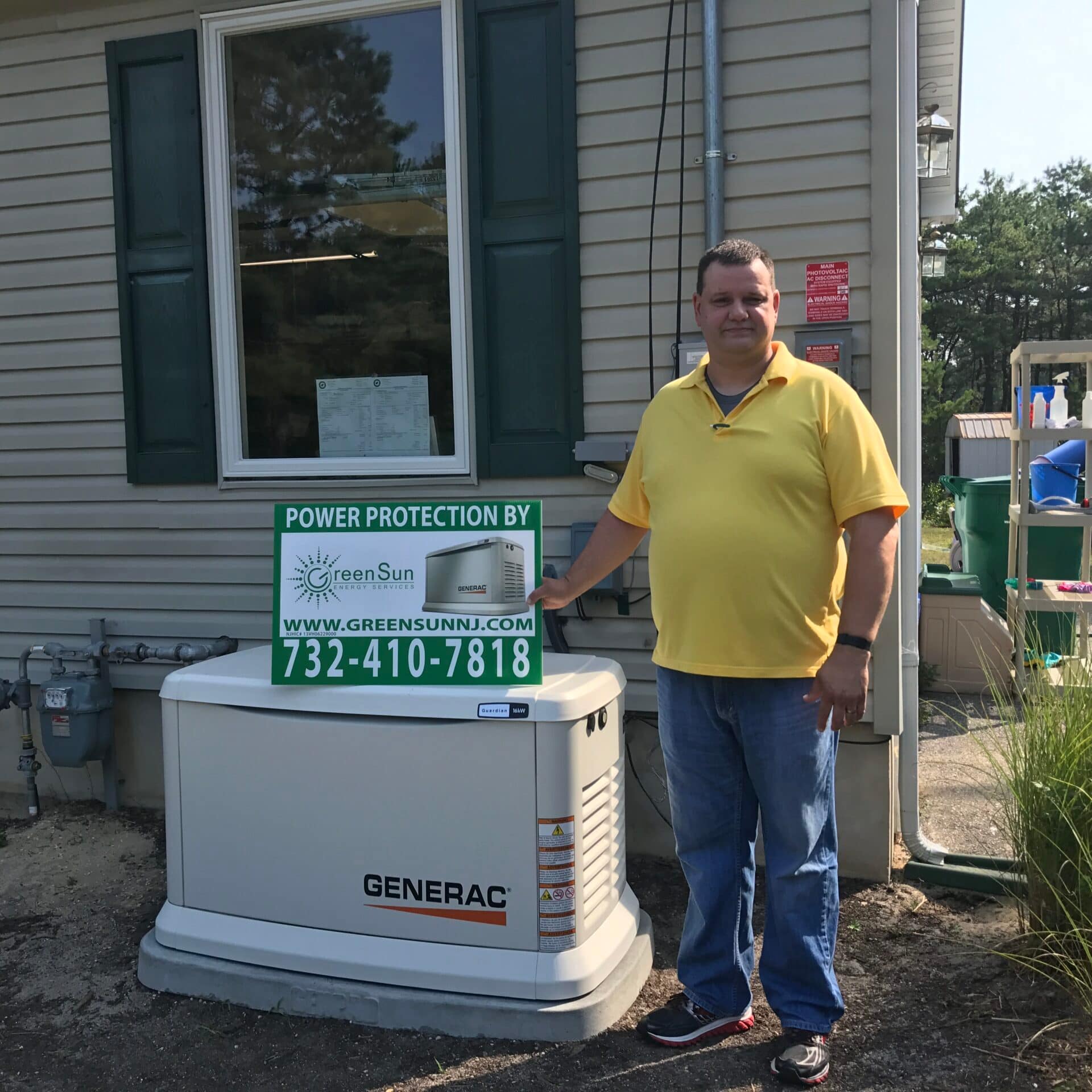 Generac standby generator installed at a Whiting NJ home by Green Sun Energy Services, LLC