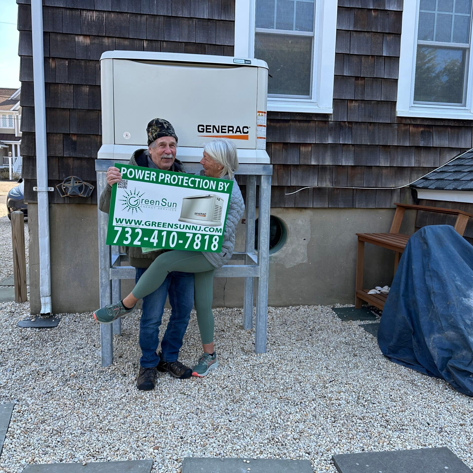 Generac standby generator installed at Mantoloking NJ coastal home by Green Sun Energy Services, LLC